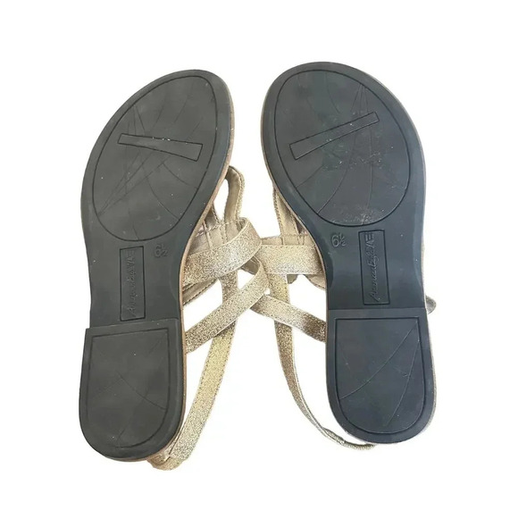 American Eagle Gold Sandals Size 6.5 - Picture 3 of 3